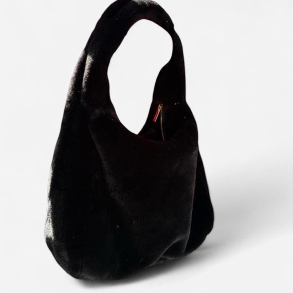Rachel Zoe Y2k Alternative  Black Faux Fur Bag